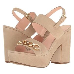 Kate Spade Sand Suede Rashida Platform Heels 9.5